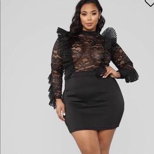Plus size ruffled party dress